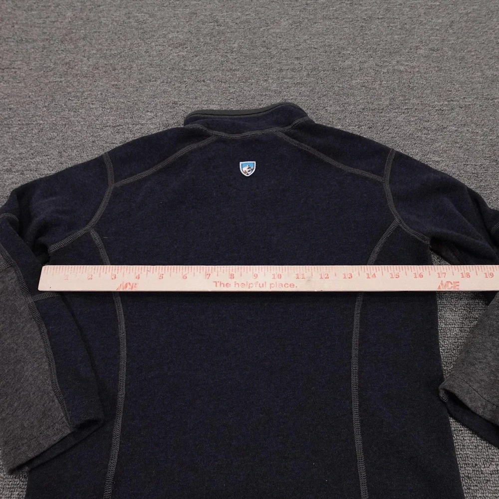 Kuhl Sweater Youth Small 7-8 Blue Gray Colorblock Kashmira 1/4 Zip Pullover